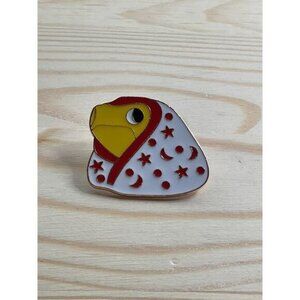 Frog in a Blanket Moon Starts White Red Yellow Enamel Animal Pin